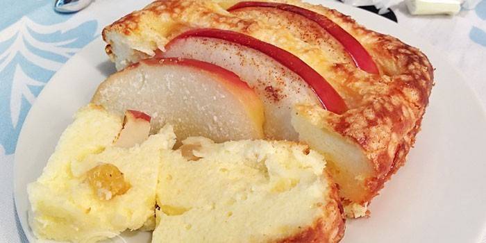 Сирна запіканка з яблуками - як приготувати за рецептами з фото в духовці або мультиварці