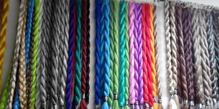 Канекалон - опис властивостей волокна і колірна гамма, як вплести в коси і правила догляду